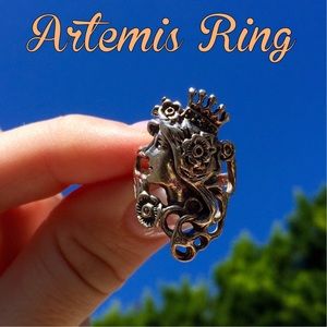 925 silver Greek goddess portrait ring